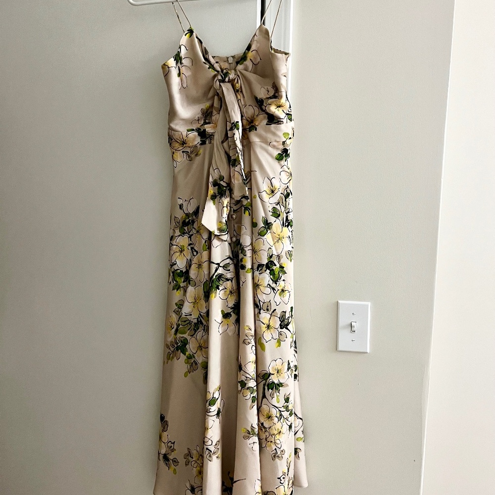 Floral Cutout Fabric Button Dress